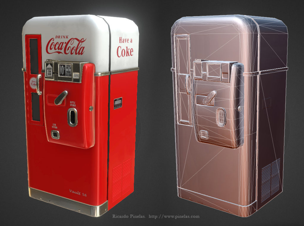 Low polygon vintage vending machine