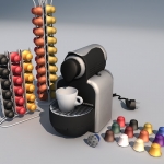 Low polygon 3d coffee machine