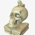 Low polygon 3d skull