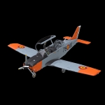 Low polygon 3d T-35 airplane