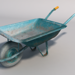 Low polygon 3d wheel barrow
